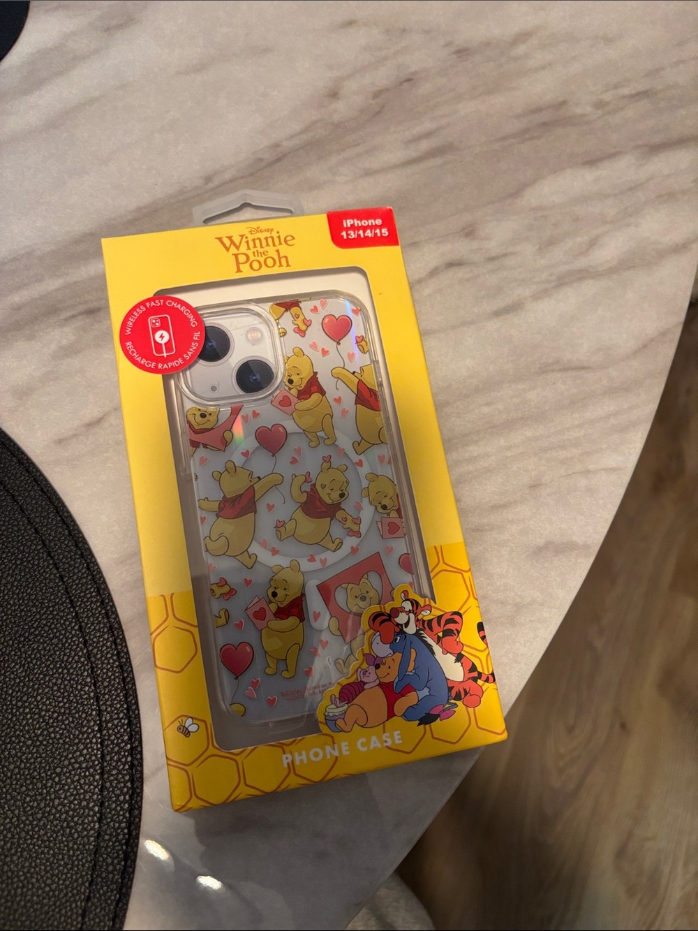 Winnie the Pooh Clear Floral & Hearts iPhone 13/14/15 Case